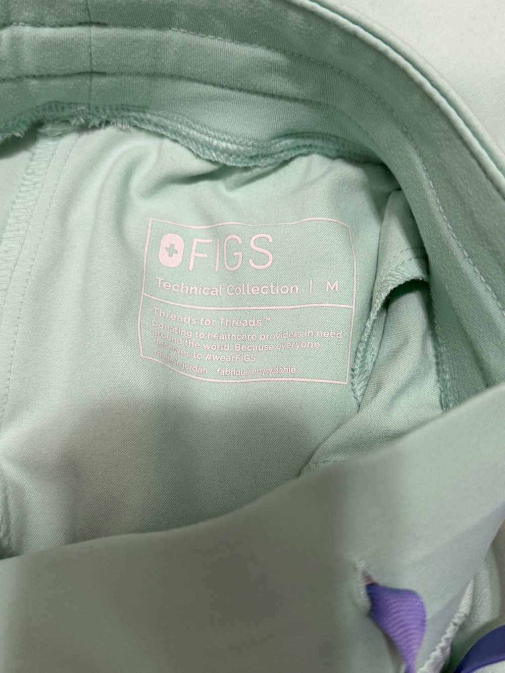 FIGS Mint Scrub Top - Soft V-Neck in Pale Green - Picture 2 of 5